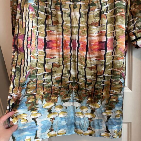 Linda Cunningham Silk Tunic Dress Sz 6 Abstract Artsy Art2Wear - Picture 4 of 10